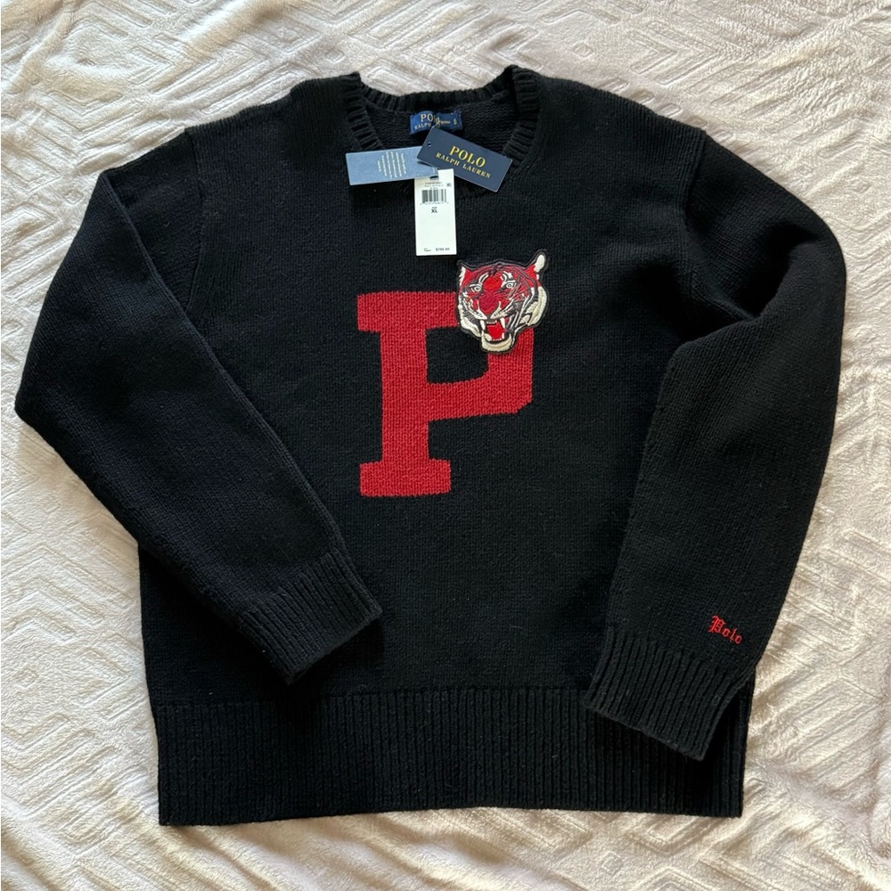 Polo by Ralph Lauren Black Sweater with Red Logo